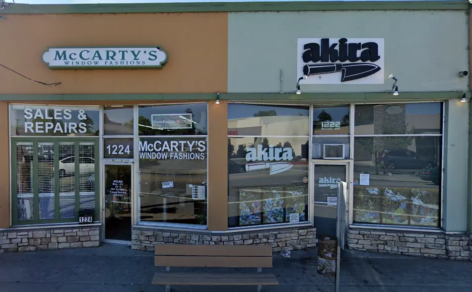McCarty's Custom Window Coverings storefront at Seabright Plaza